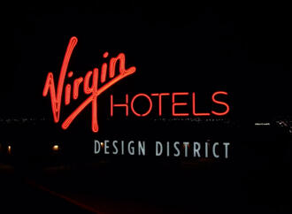 Virgin Hotels Dallas Puts Finishing Touches On Exterior With 25-Foot-Tall Rooftop Sign